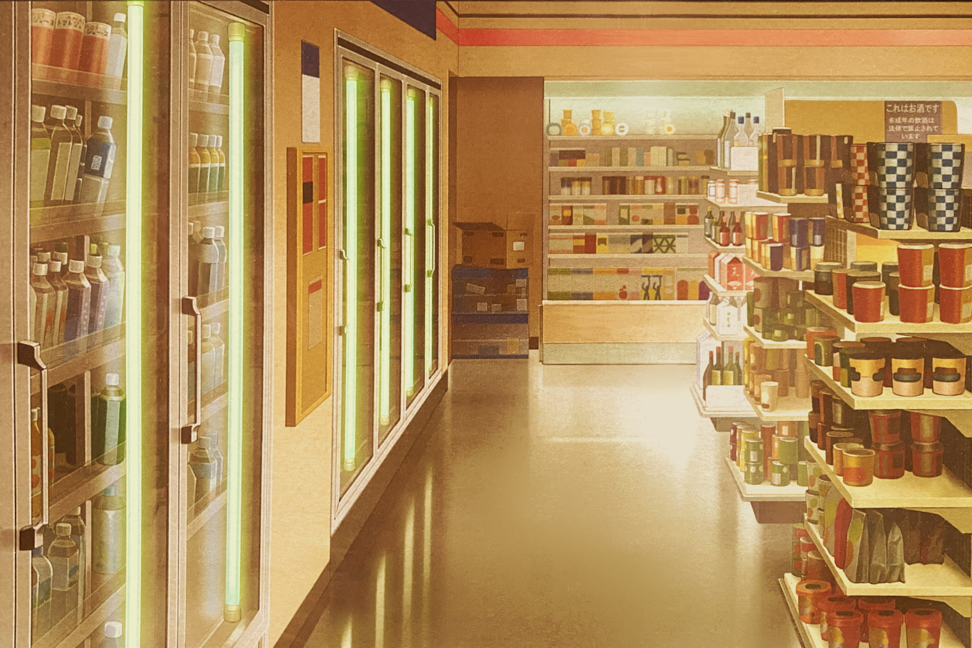 単品5種背景素材v52bコンビニ店内