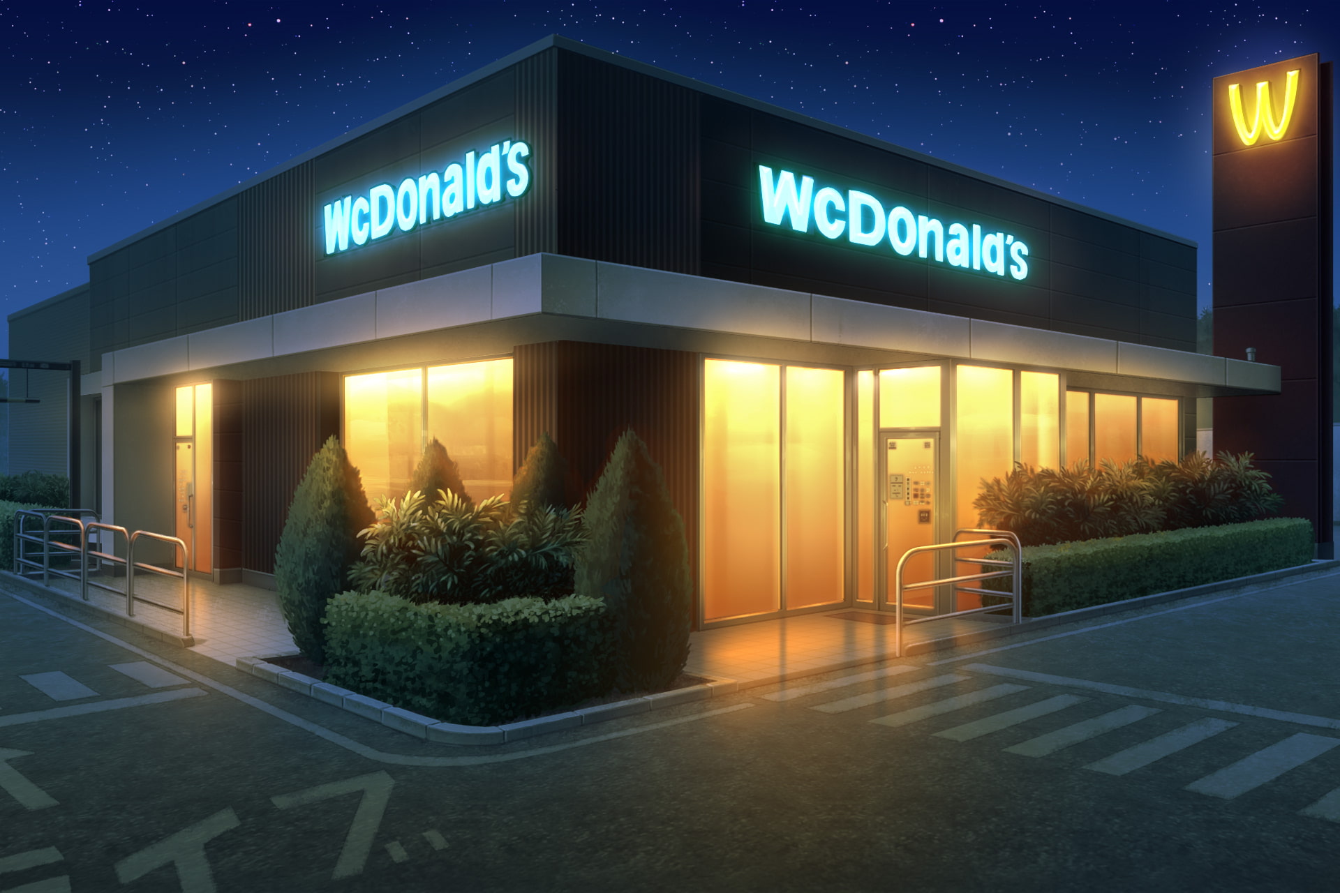 単品5種背景素材v53ワクドナルド外観