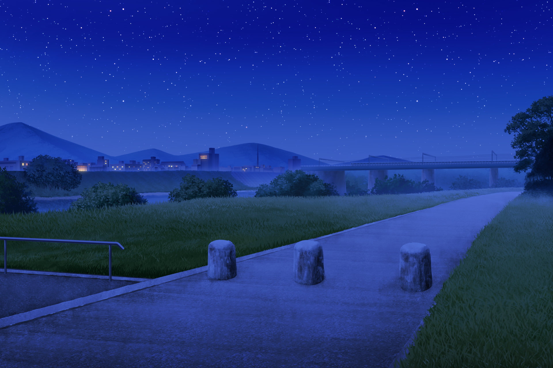 単品5種背景素材v60河川敷