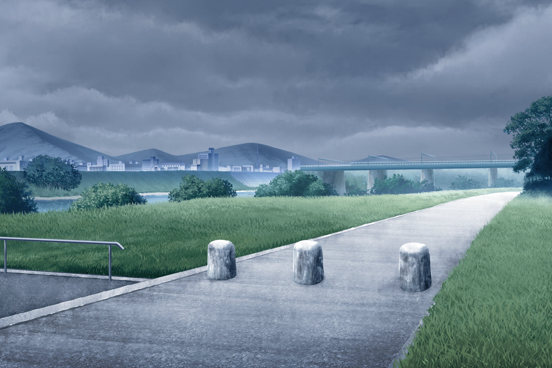 単品5種背景素材v60河川敷