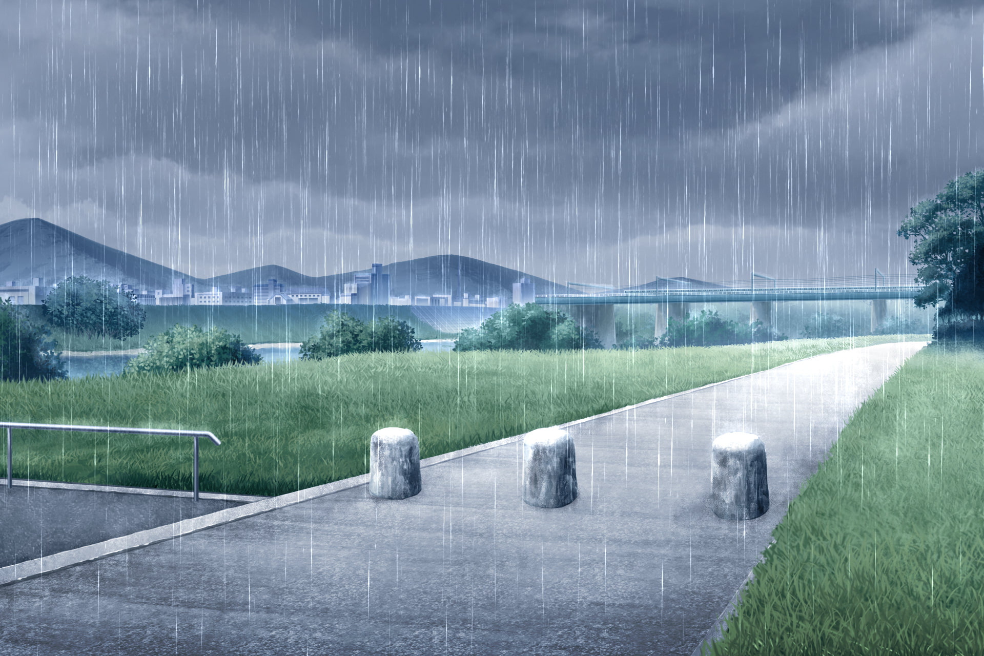 単品5種背景素材v60河川敷