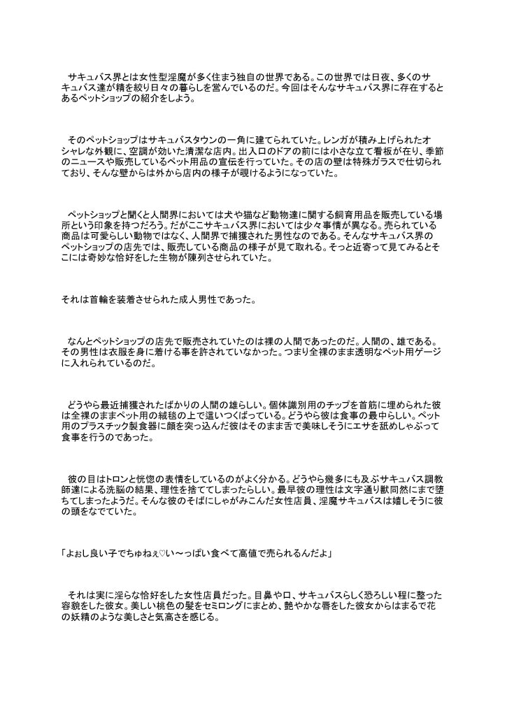 サキュバス様が飼育するマゾ奴隷ペットショップ