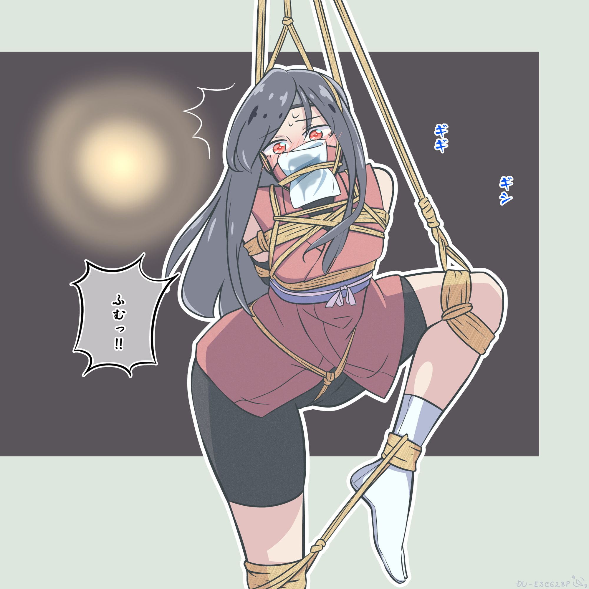 黒髪ロングと猿轡