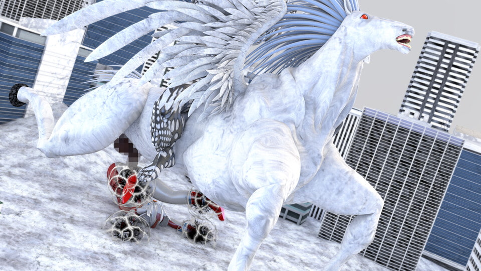 【獣姦】性獣ペガサスに乗ってやって来た超光速拘束星人アラストル【ズボズボ速度4段階ループアニメGIF】