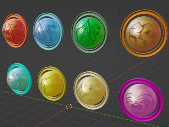 3Dでも属性エンブレムアイコン素材