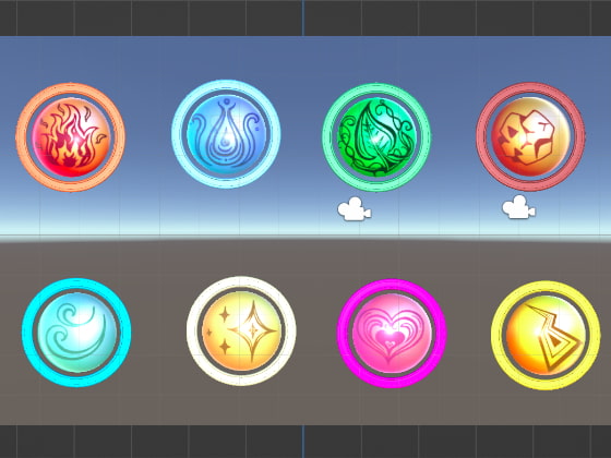 3Dでも属性エンブレムアイコン素材