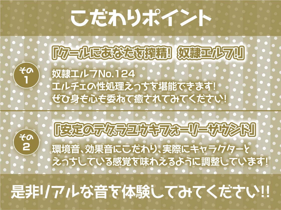 性処理担当奴隷エルフNo.124～無感情で抜いてくれる使い捨てエルフお〇んこ～【フォーリーサウンド】