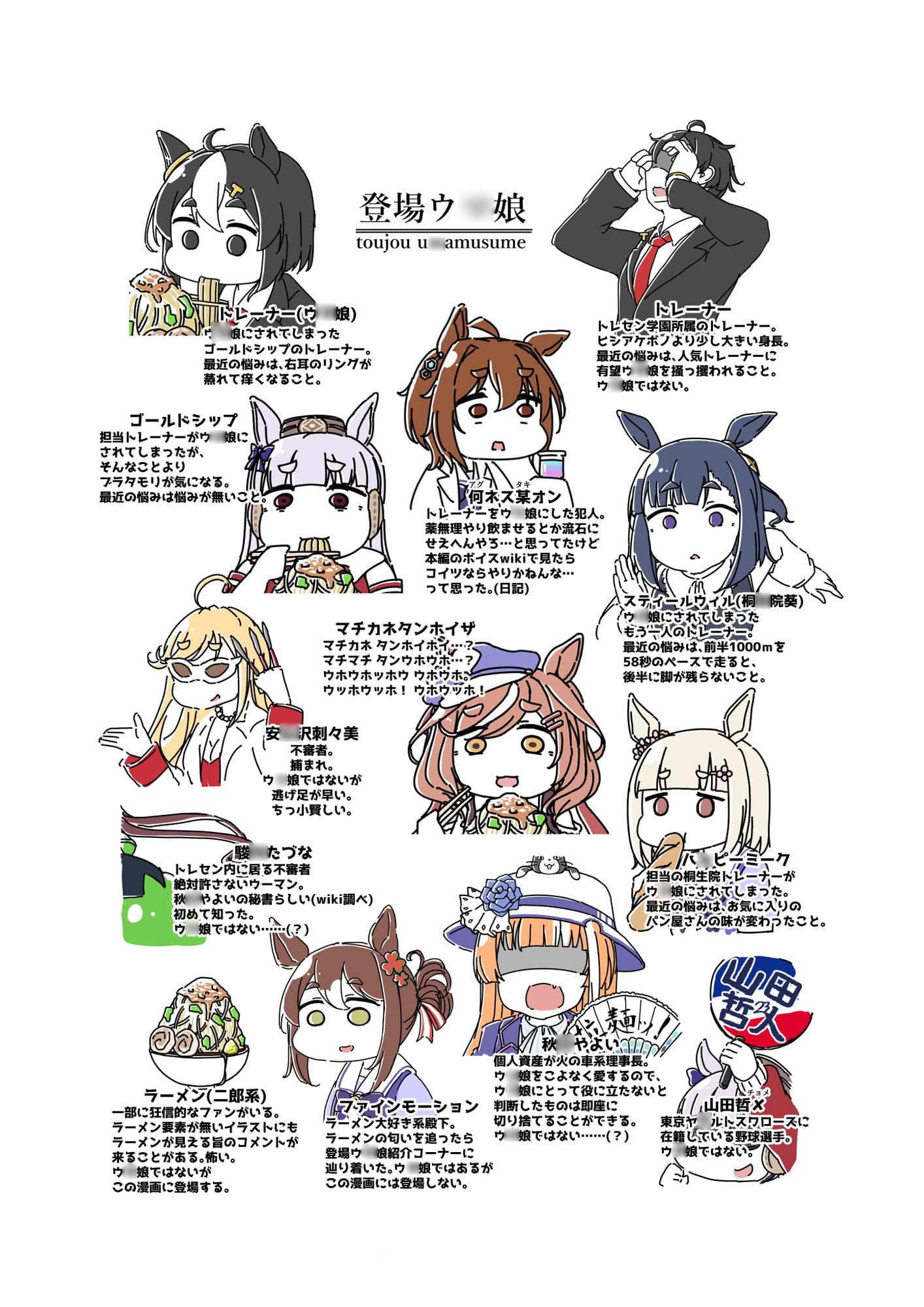 ウ○娘にされてしまったトレーナーの漫画。