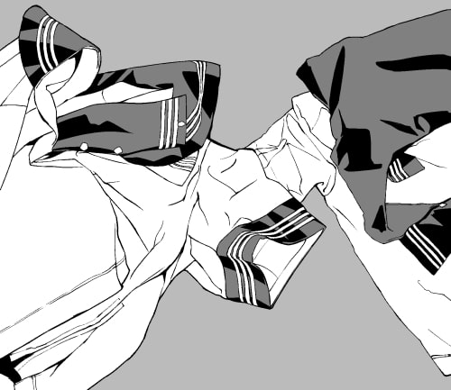 素材をどうぞ『散らかったセーラー服』
