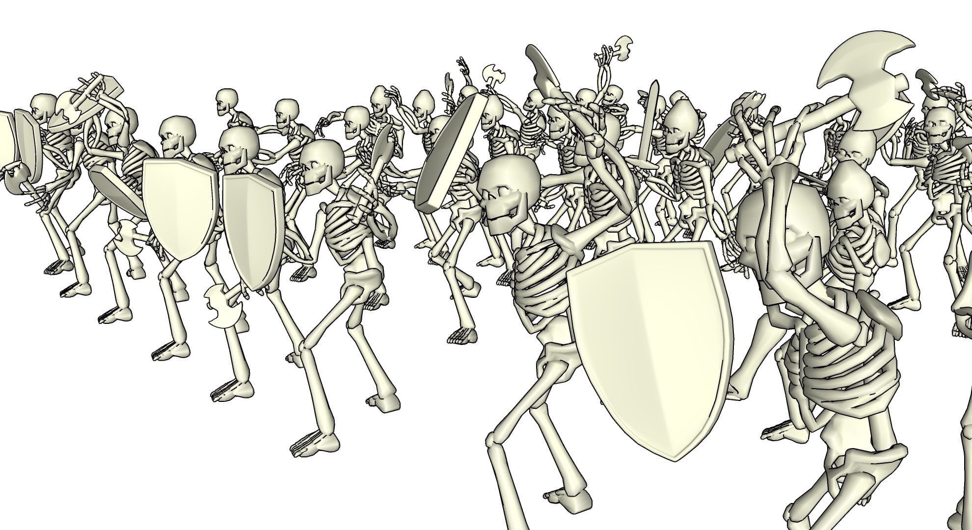 35 3D Skeleton Character Poses