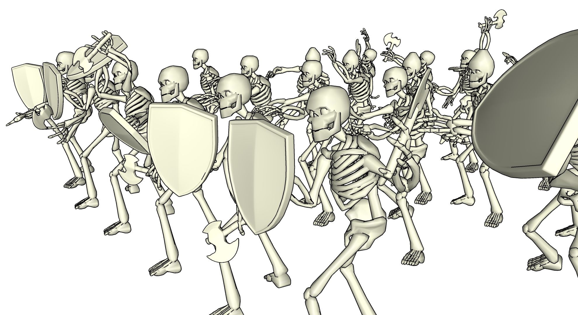 35 3D Skeleton Character Poses