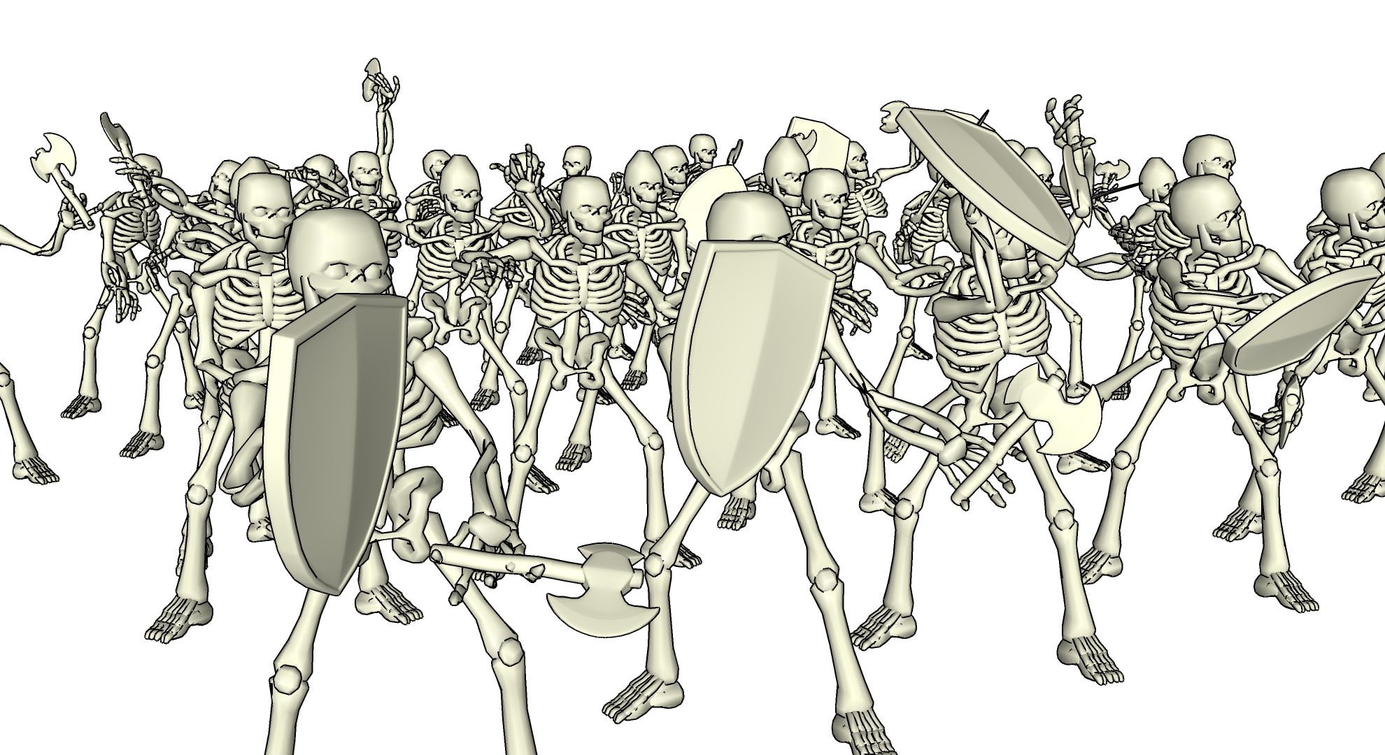 35 3D Skeleton Character Poses