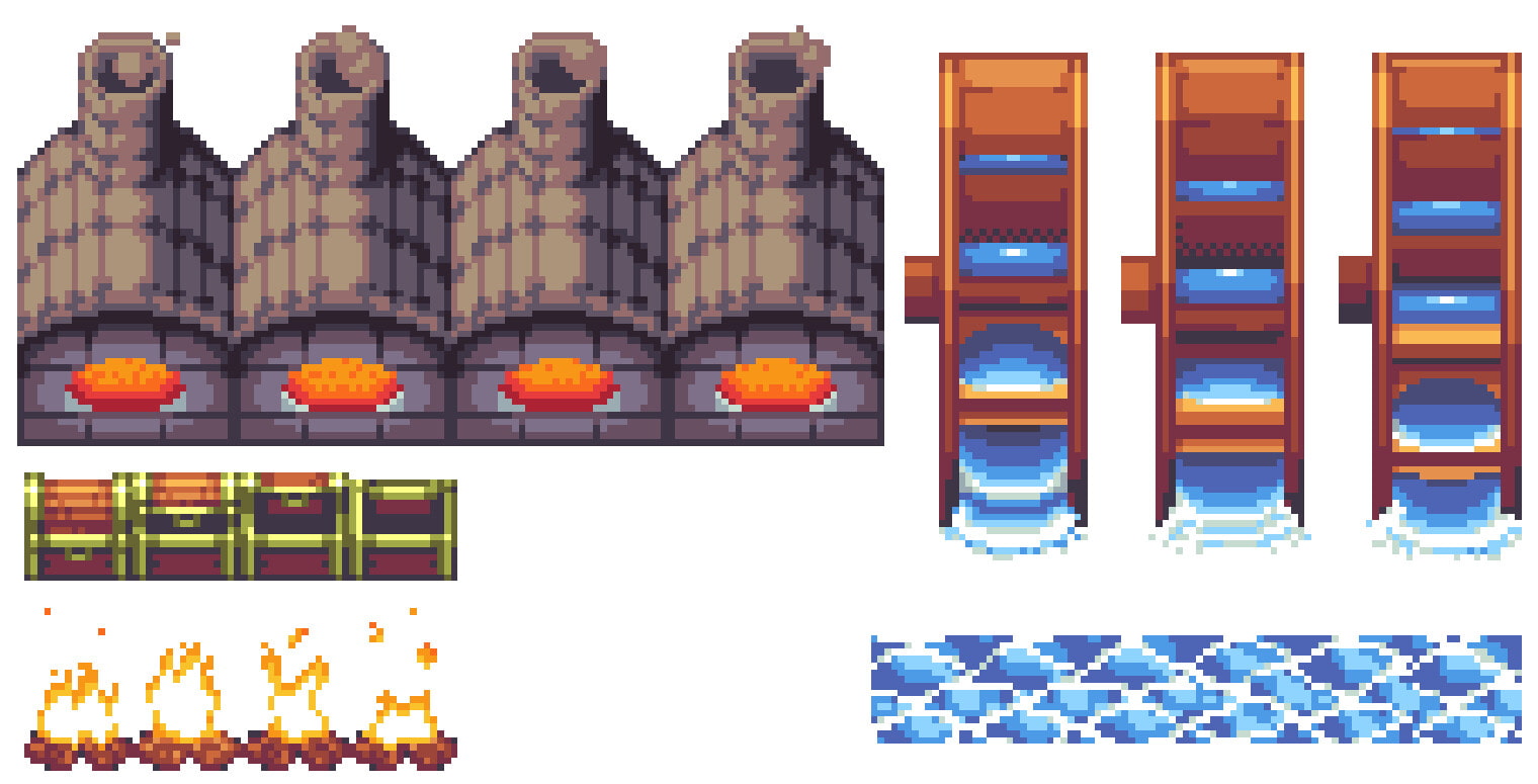 レトロゲーム風ダンジョン・町 マップチップ素材集