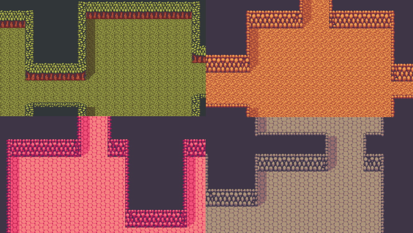 レトロゲーム風ダンジョン・町 マップチップ素材集