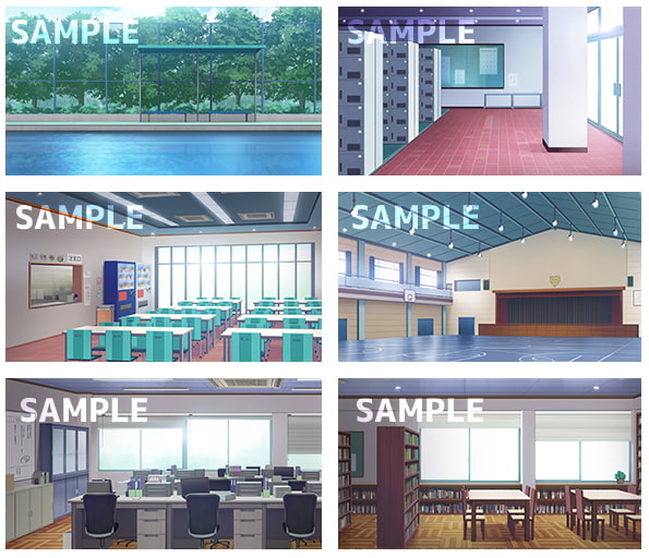 背景フリー素材「学校」