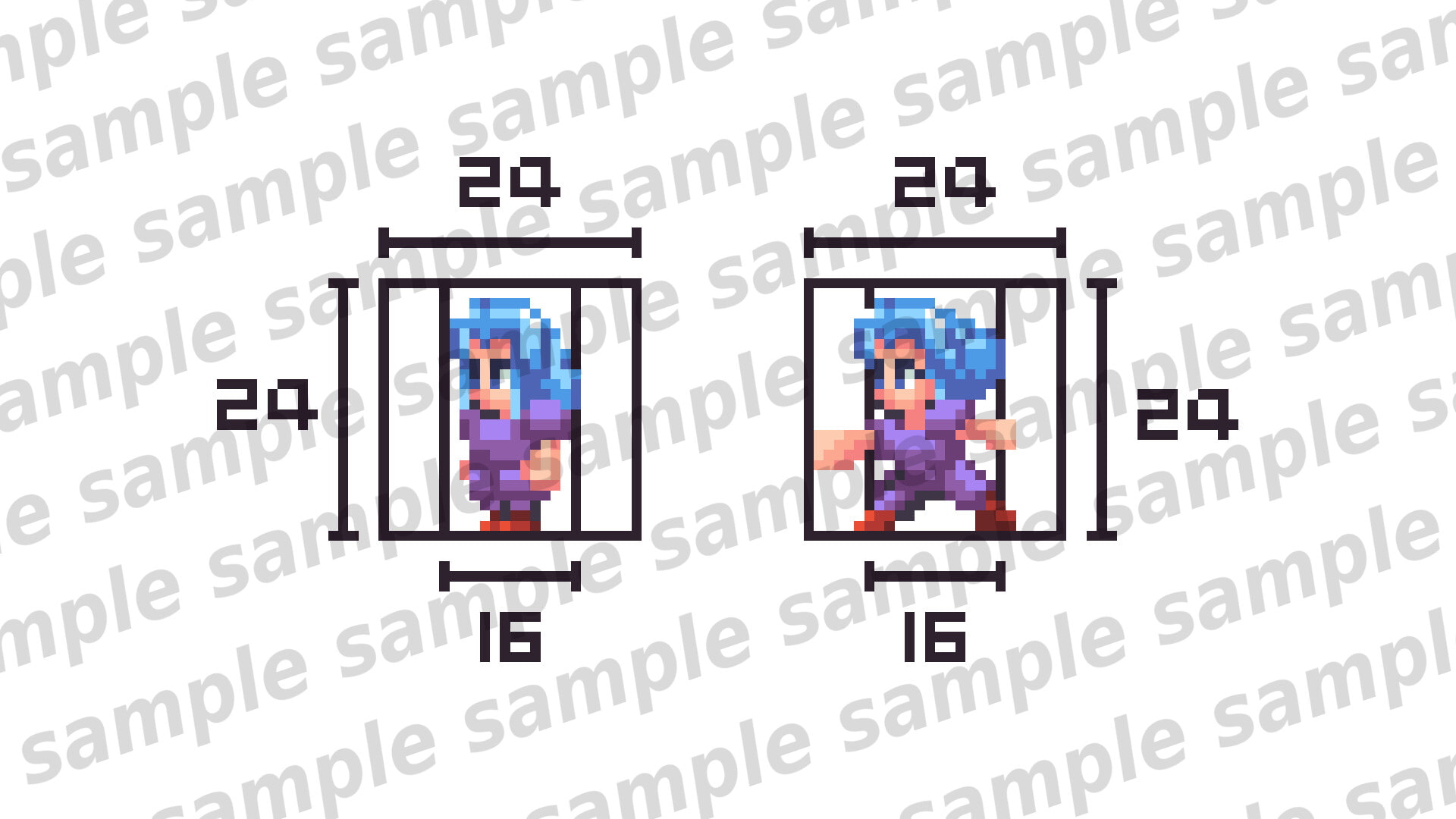 レトロゲーム風PC&NPCキャラクターチップ素材集