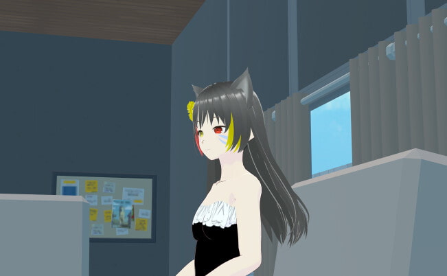 「黒猫ねぇ 向日葵ヘアアクセサリ」アバター