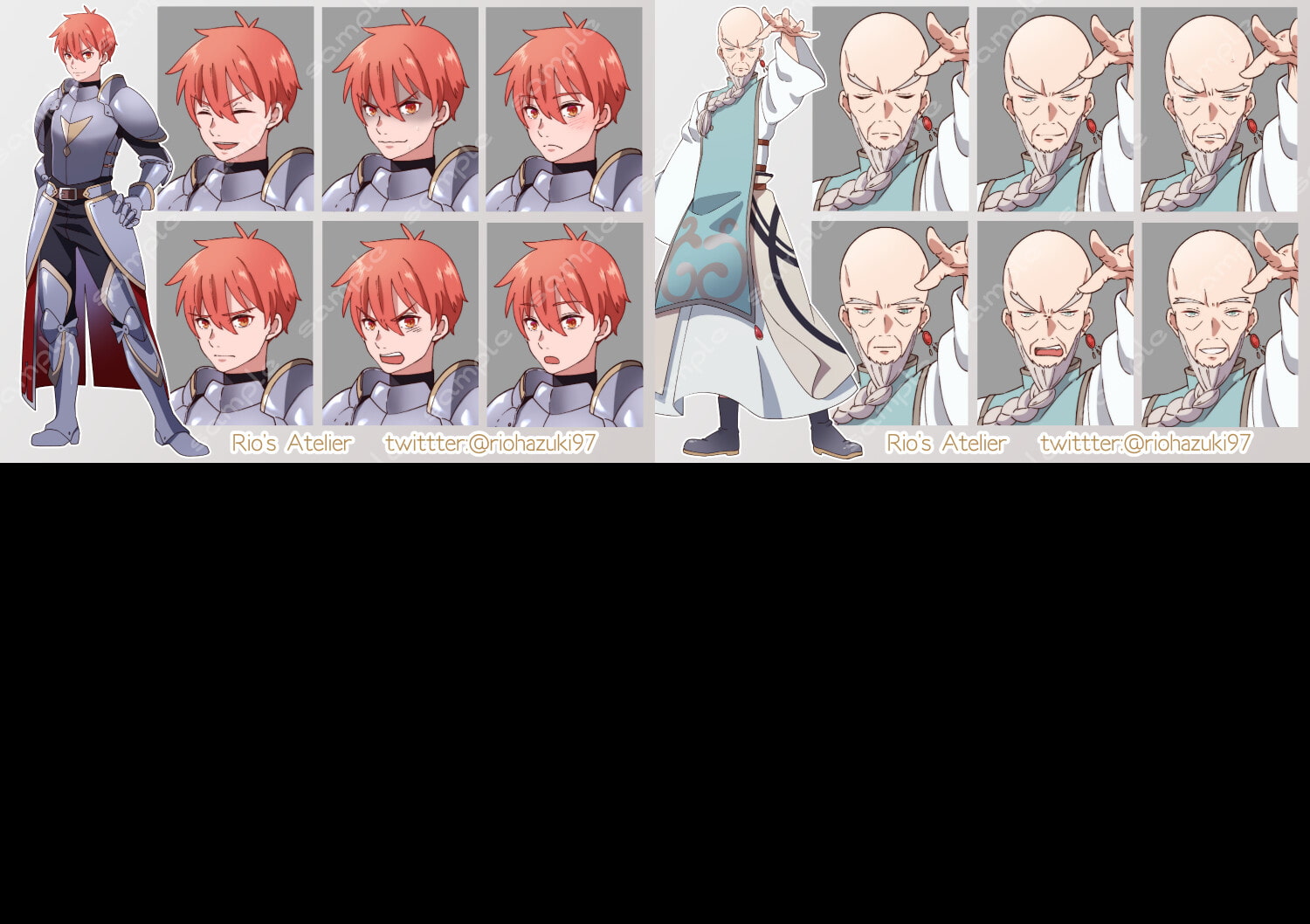 立ち絵素材_ファンタジー系キャラ10体セット(複数差分あり)