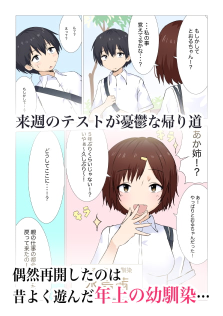 久々に会った年上の幼馴染と勉強してたけど成長した身体見てたらムラムしてきて気づいたらエッチしてた話