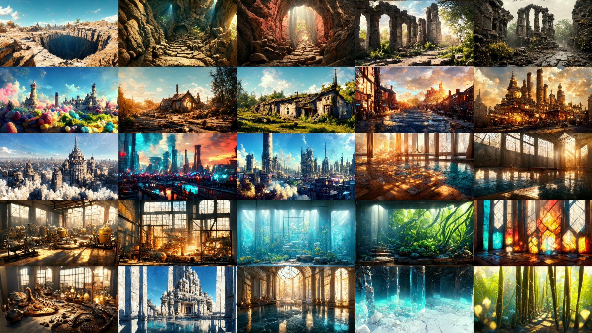 ファンタジー系2Dのリアル背景パック(画像100枚)