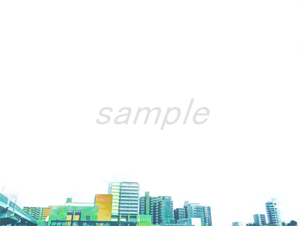 都会の空と雲【背景素材_夕方差分+空くり抜きセット】