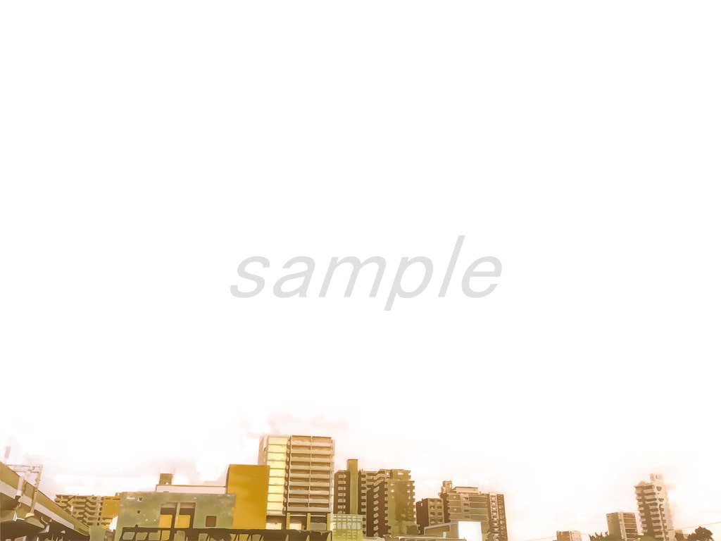 都会の空と雲【背景素材_夕方差分+空くり抜きセット】