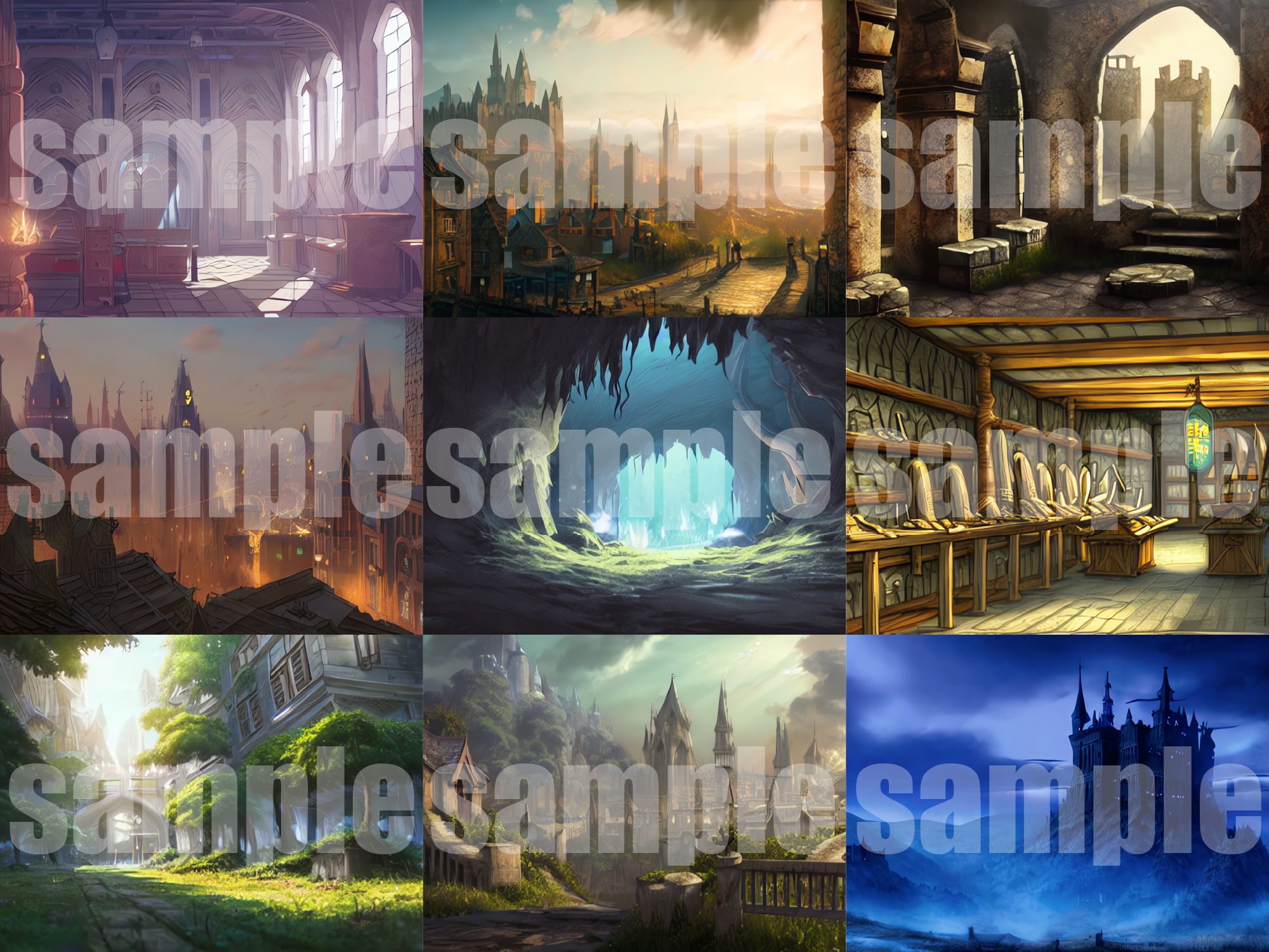 AI背景素材集『ファンタジー背景編 ノーマル』