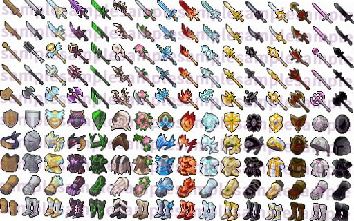 【ドット絵】武器と防具素材(16×16)と(24×24)と(32×32)