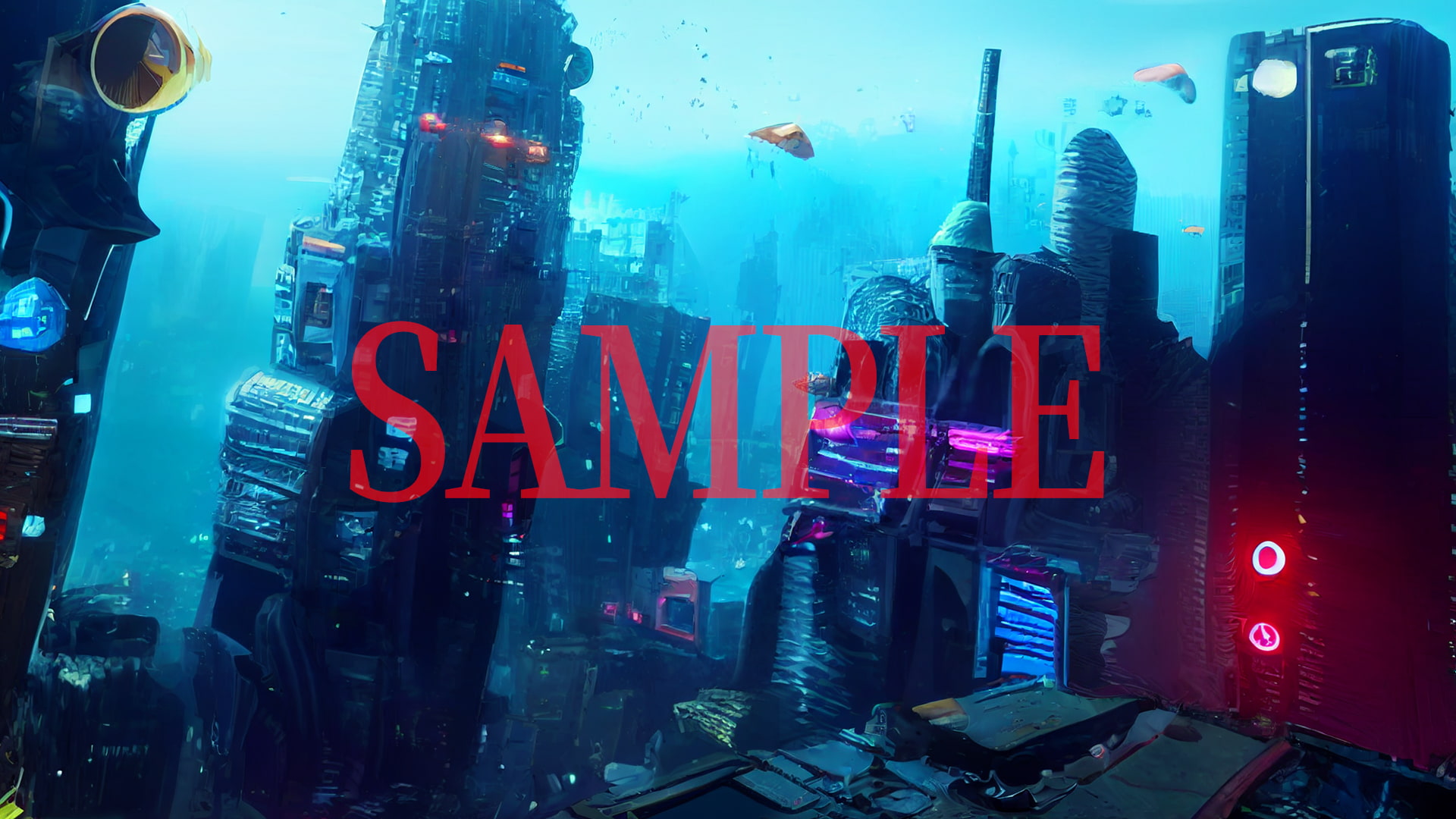 2D背景CG素材集-未来の海の世界2(15枚)