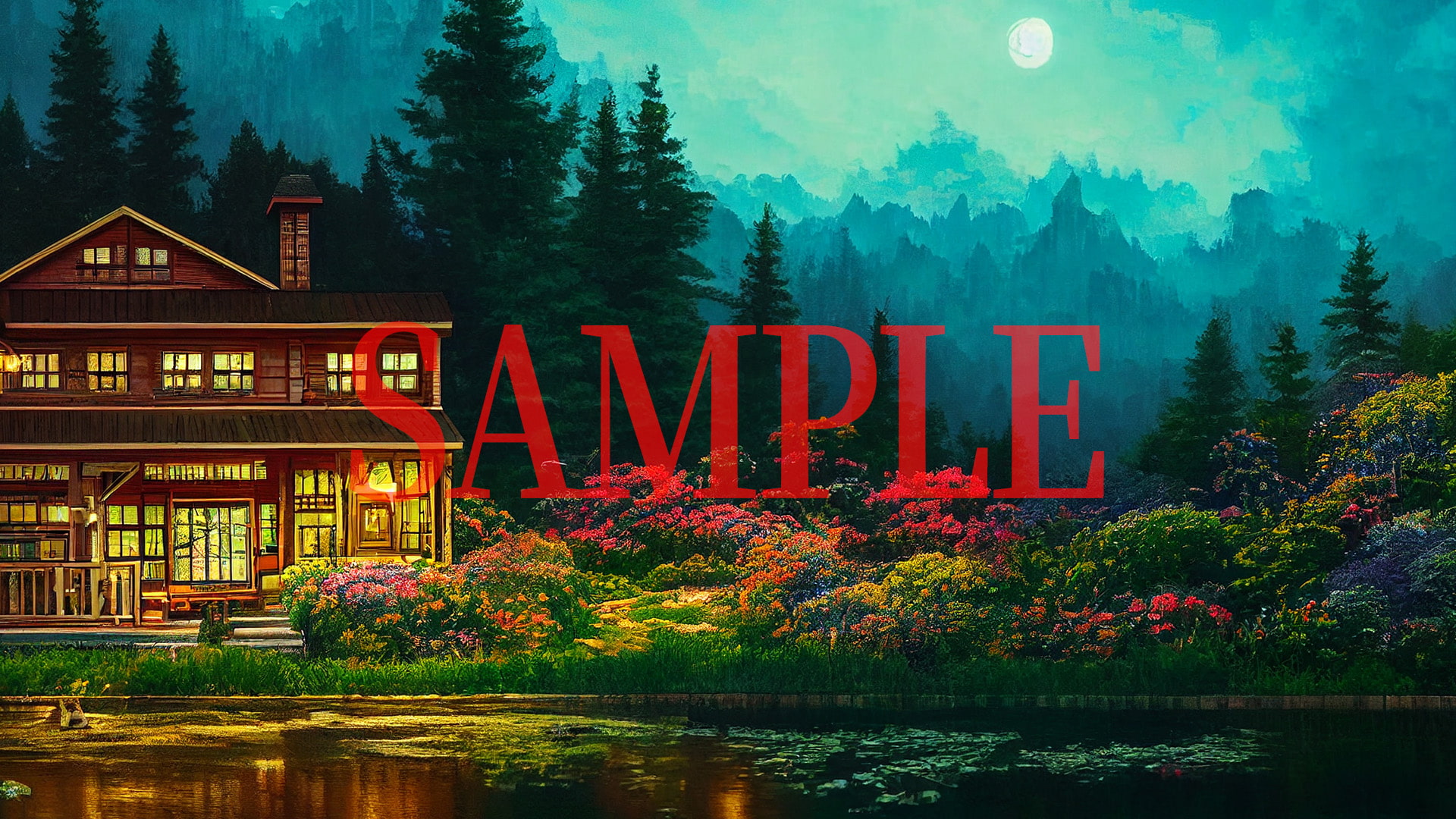 2D背景CG素材集-山中の別荘1(10枚)