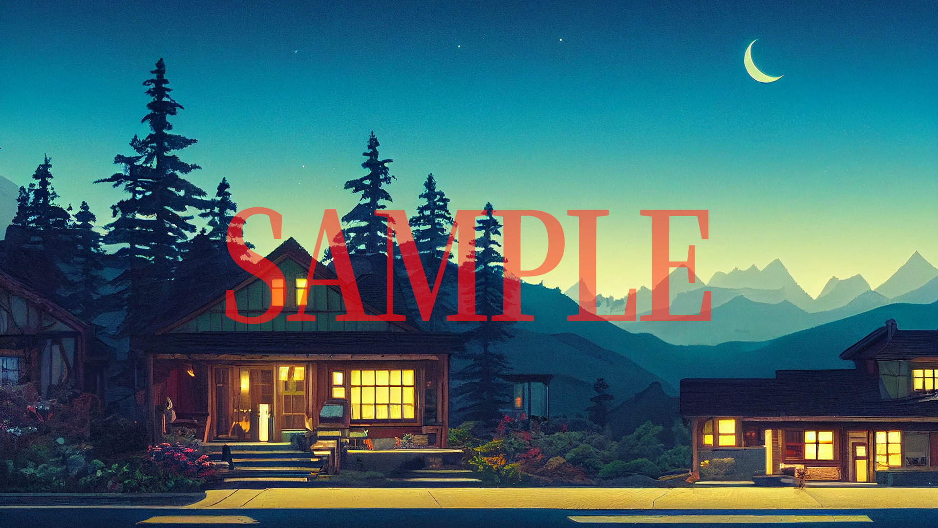 2D背景CG素材集-山中の別荘1(10枚)