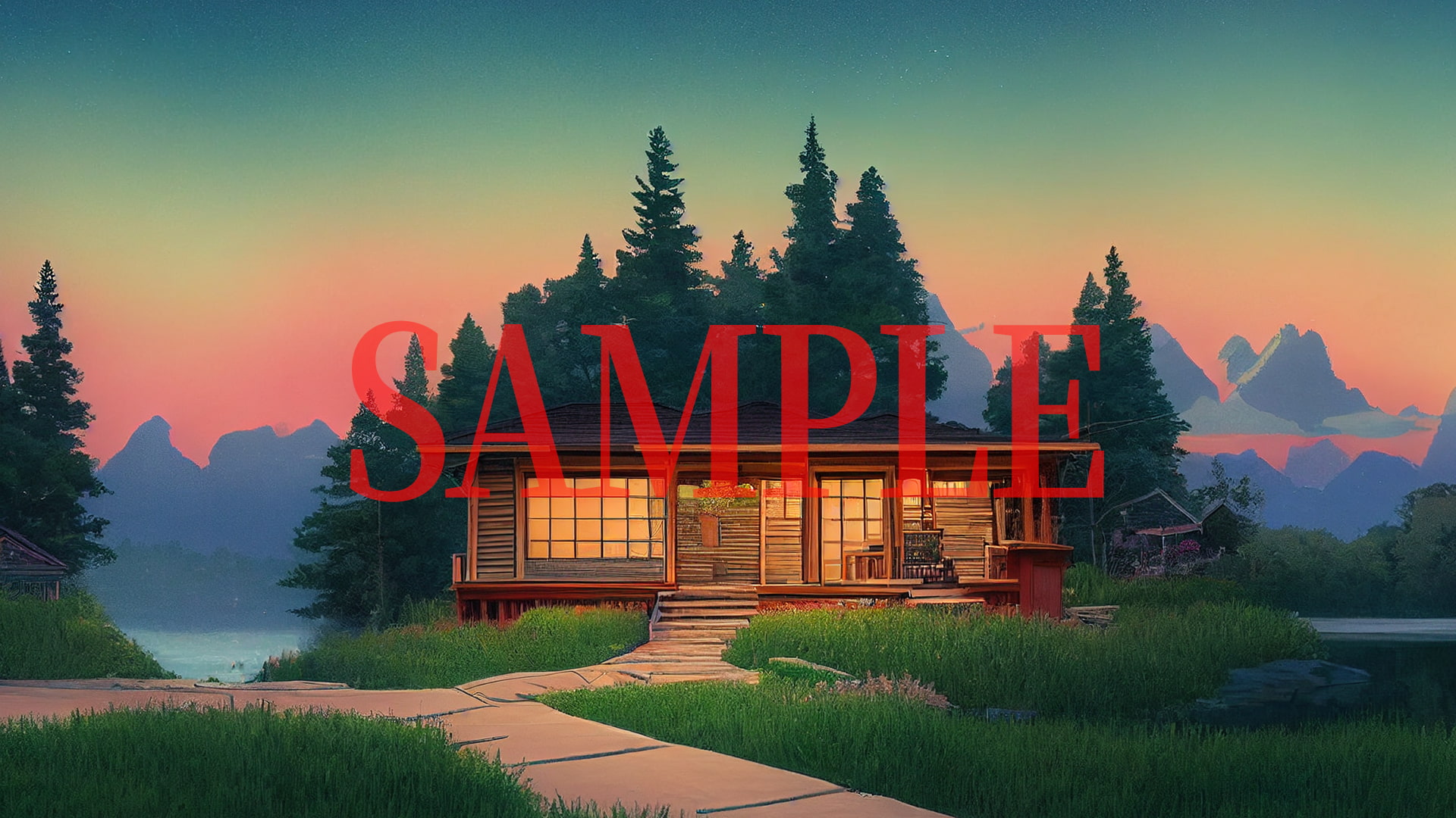 2D背景CG素材集-山中の別荘1(10枚)