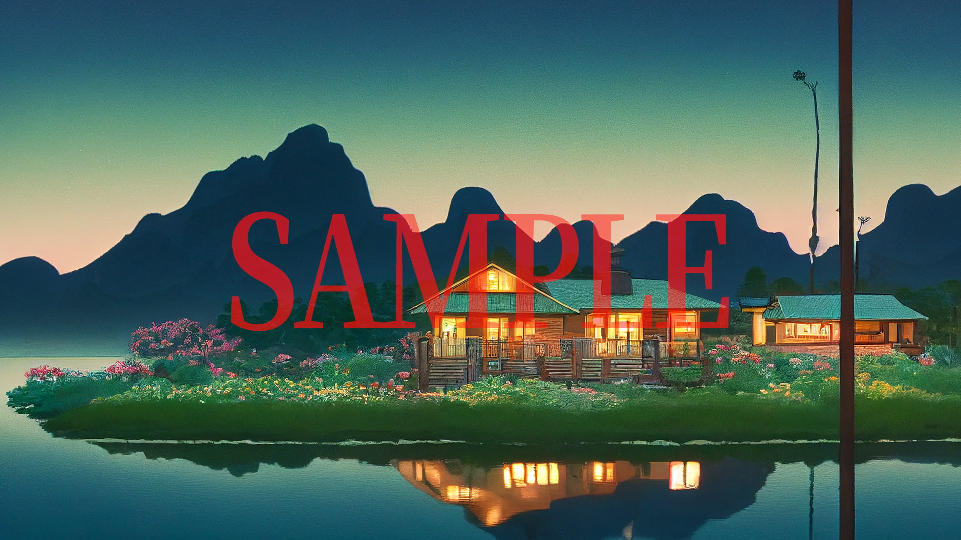 2D背景CG素材集-山中の別荘1(10枚)