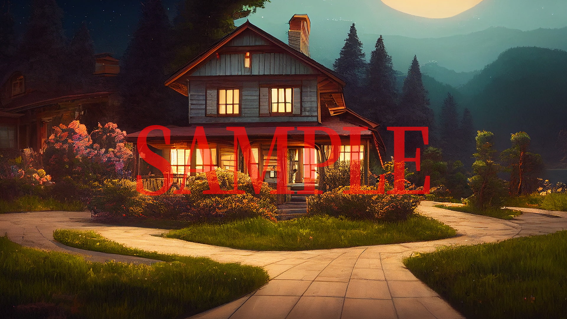 2D背景CG素材集-山中の別荘2(12枚)