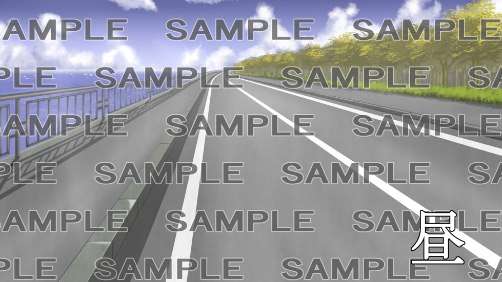 【背景素材】海岸沿いの道