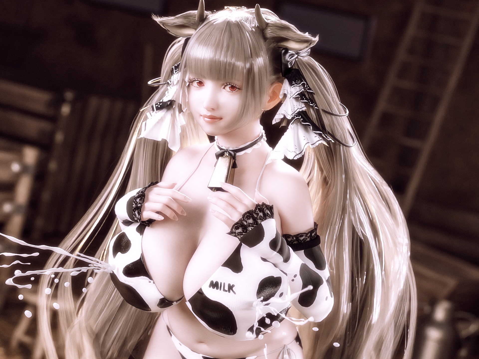 フォーミダブル牧場では爆乳牛娘がパイズリと搾りたての母乳でロイヤルミルクティーを飲ませてくれる