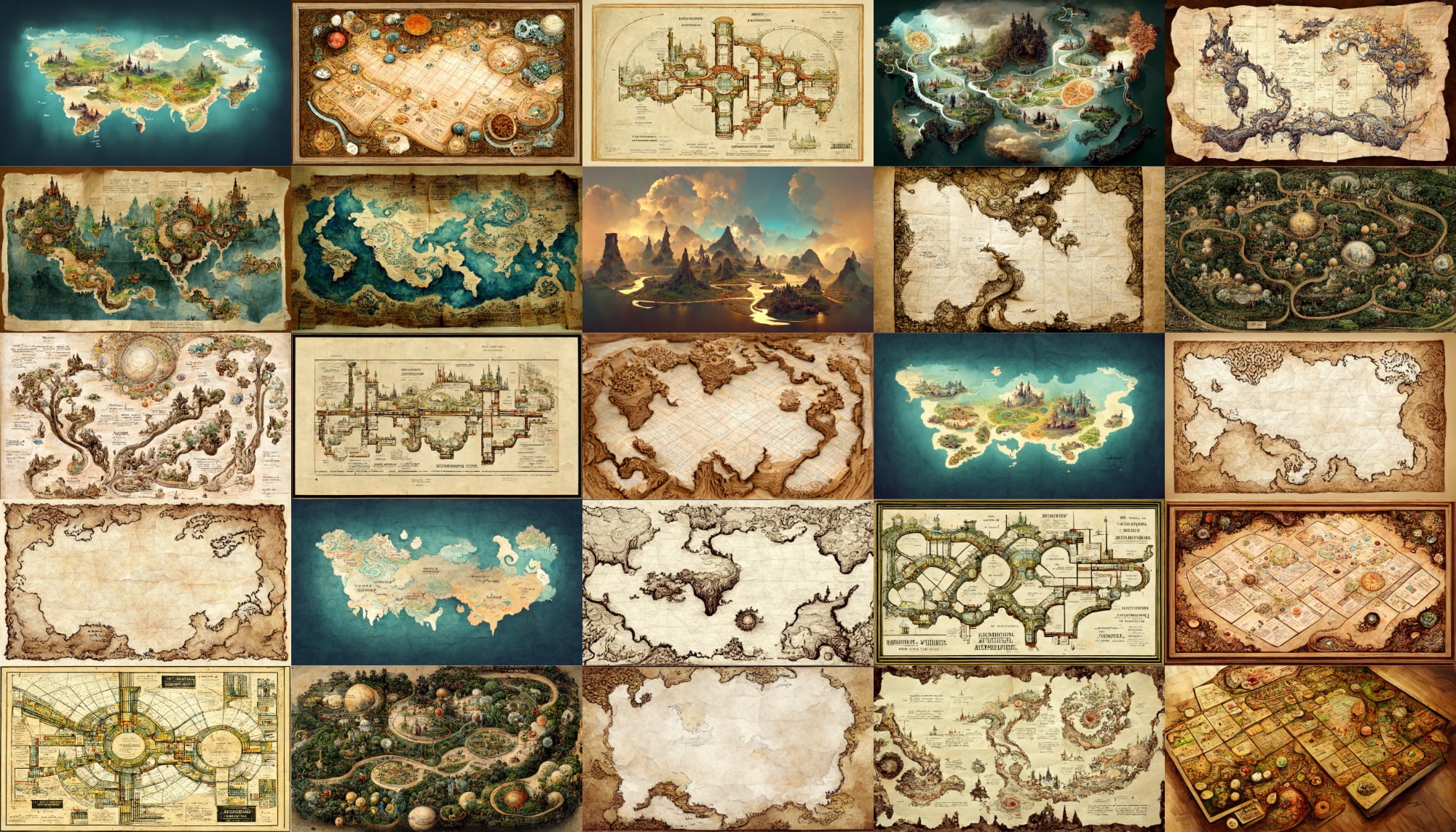 色々なタイプの地図(マップ)素材パック(画像100枚)