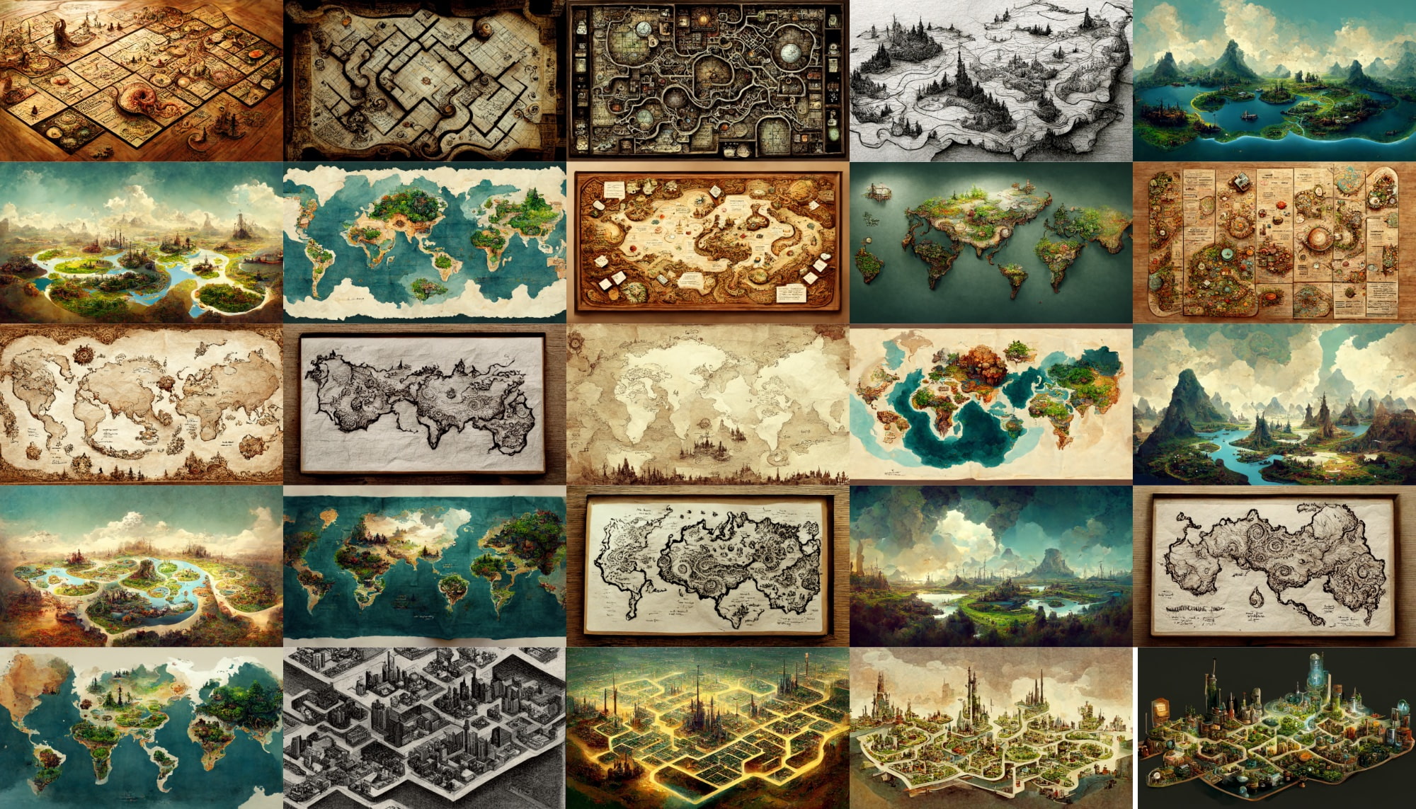 色々なタイプの地図(マップ)素材パック(画像100枚)