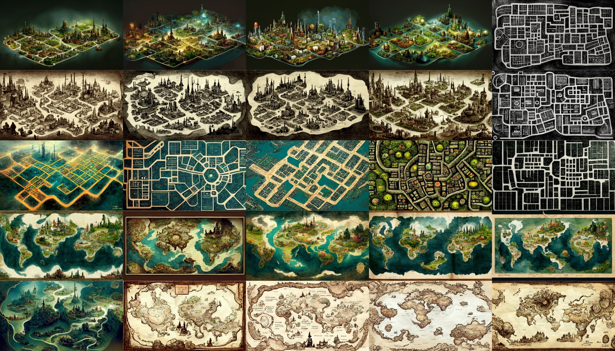 色々なタイプの地図(マップ)素材パック(画像100枚)