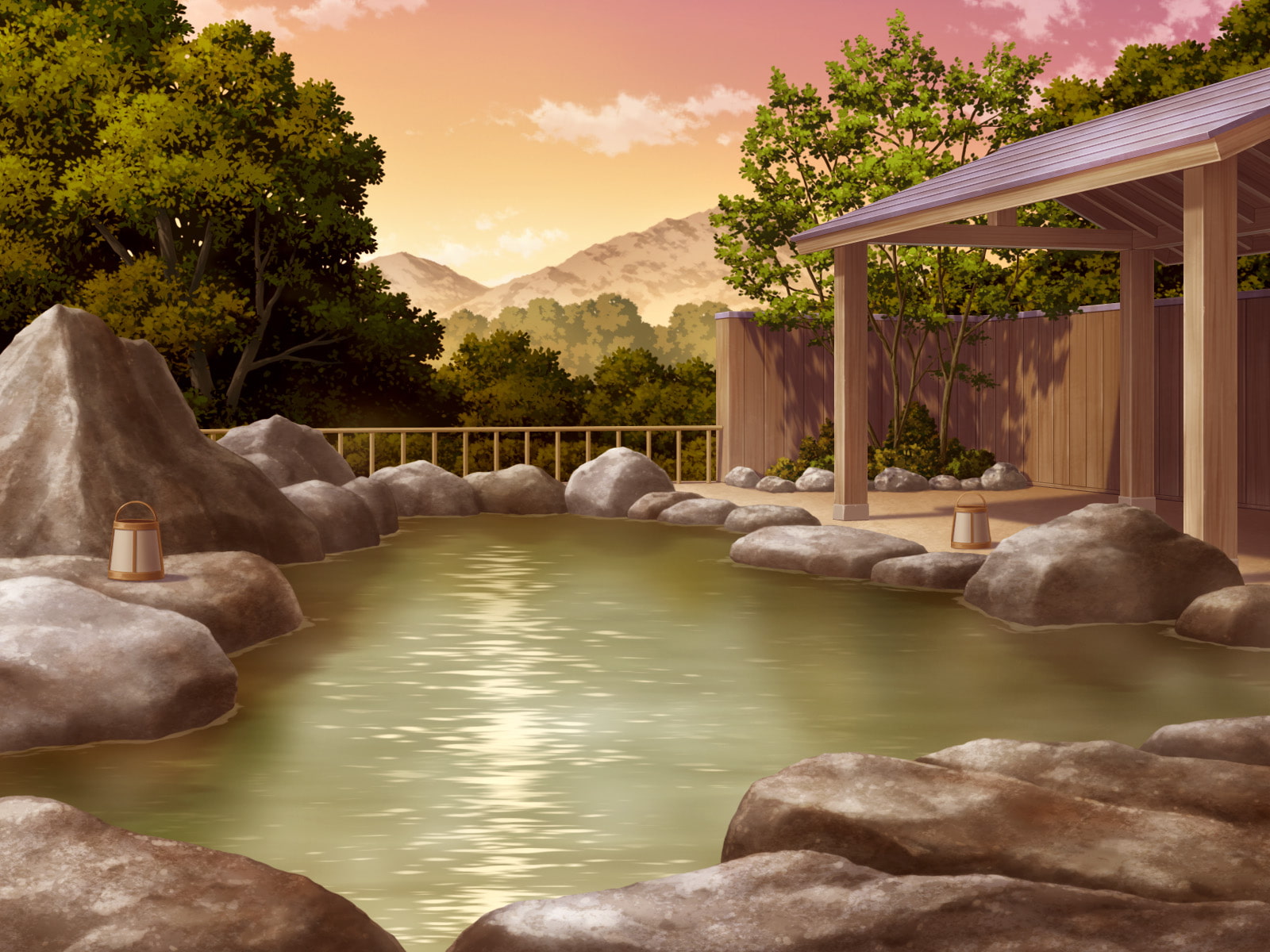 フリー背景素材 温泉