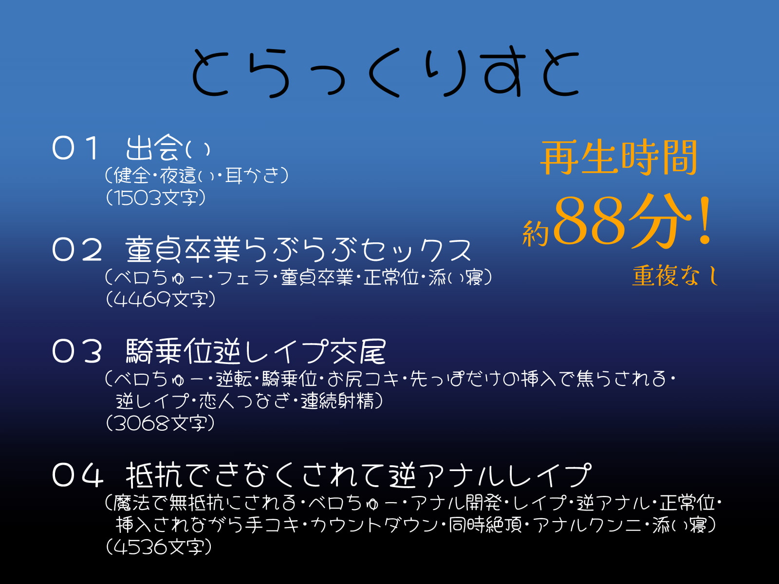 【期間限定30%オフ】経験豊富な男の娘インキュバスにリードされる4日間～お兄さんの精液、僕にちょうだい～