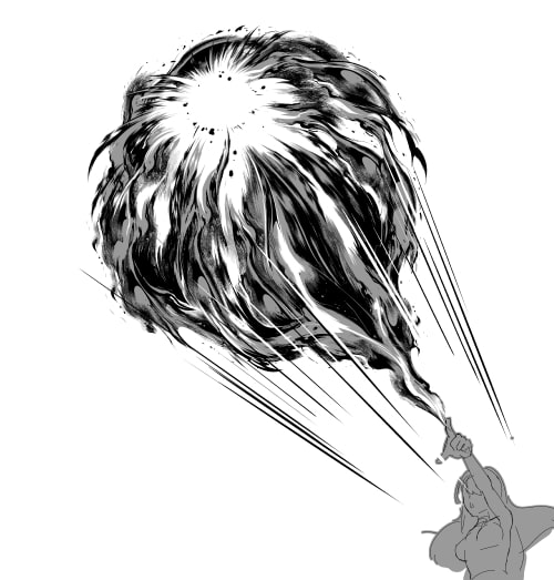 素材をどうぞ『火球モノトーン』