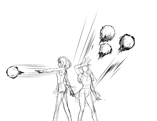 素材をどうぞ『火球モノトーン』