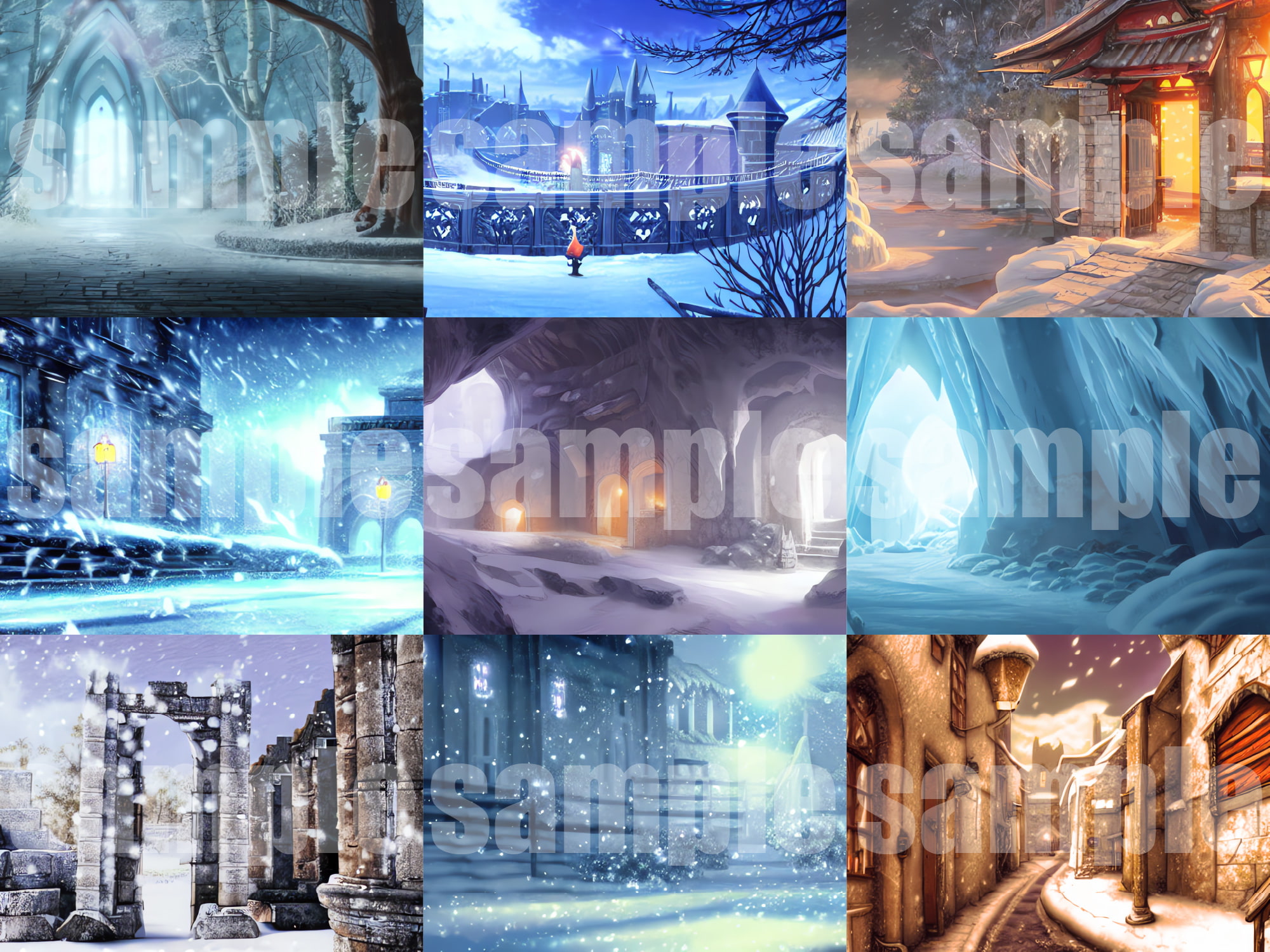【雪国背景編】AI背景素材集
