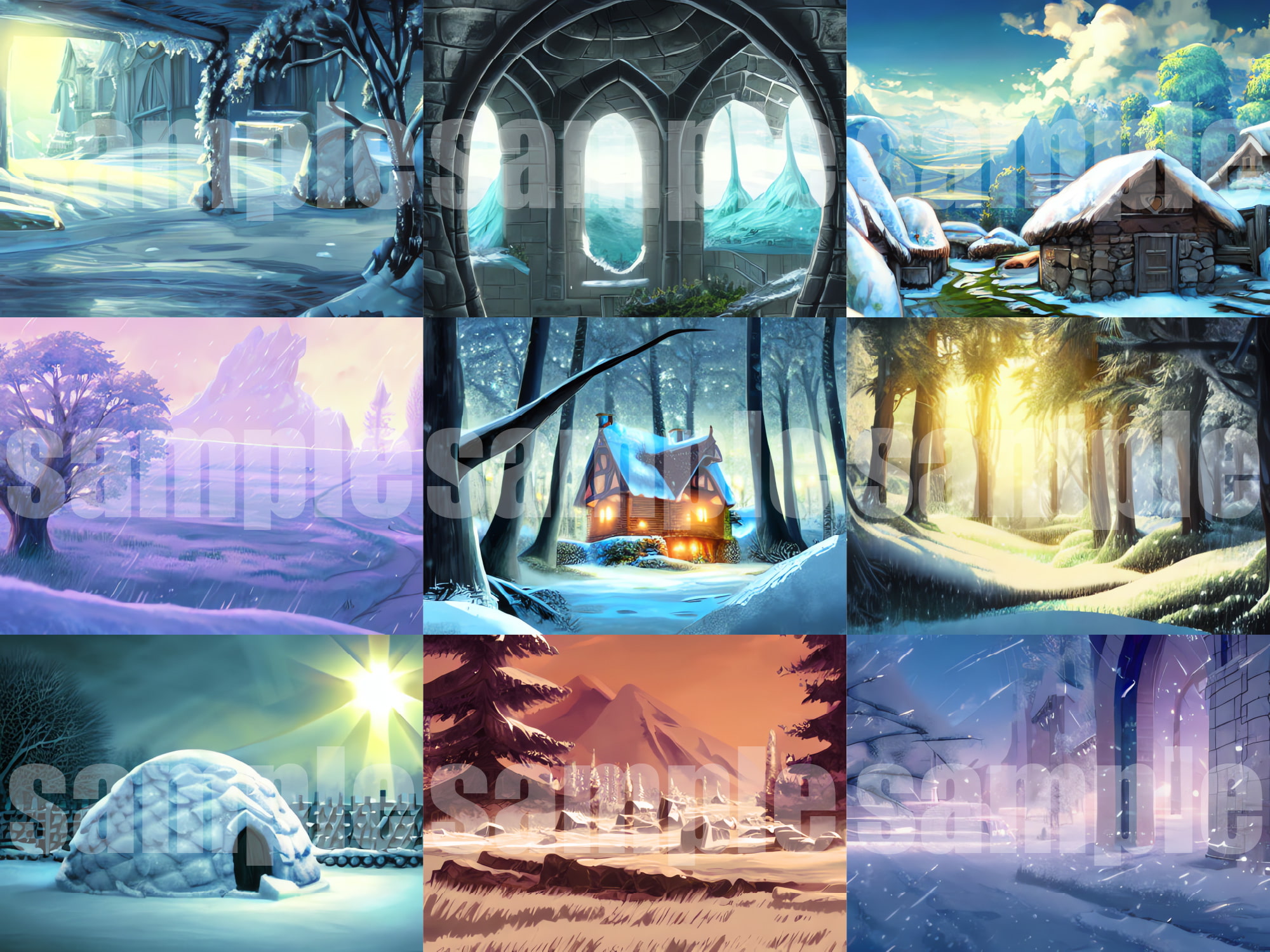 【雪国背景編】AI背景素材集