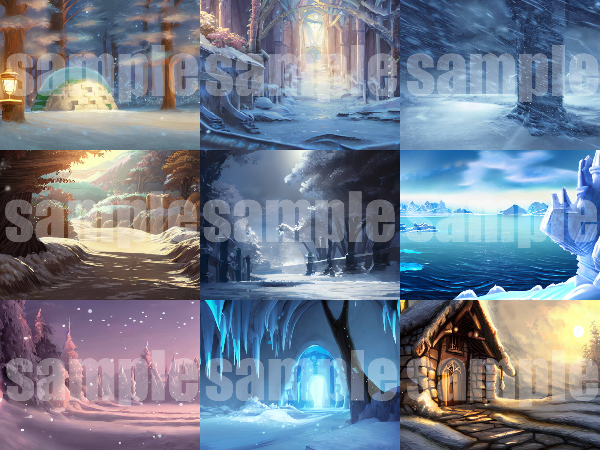 【雪国背景編】AI背景素材集