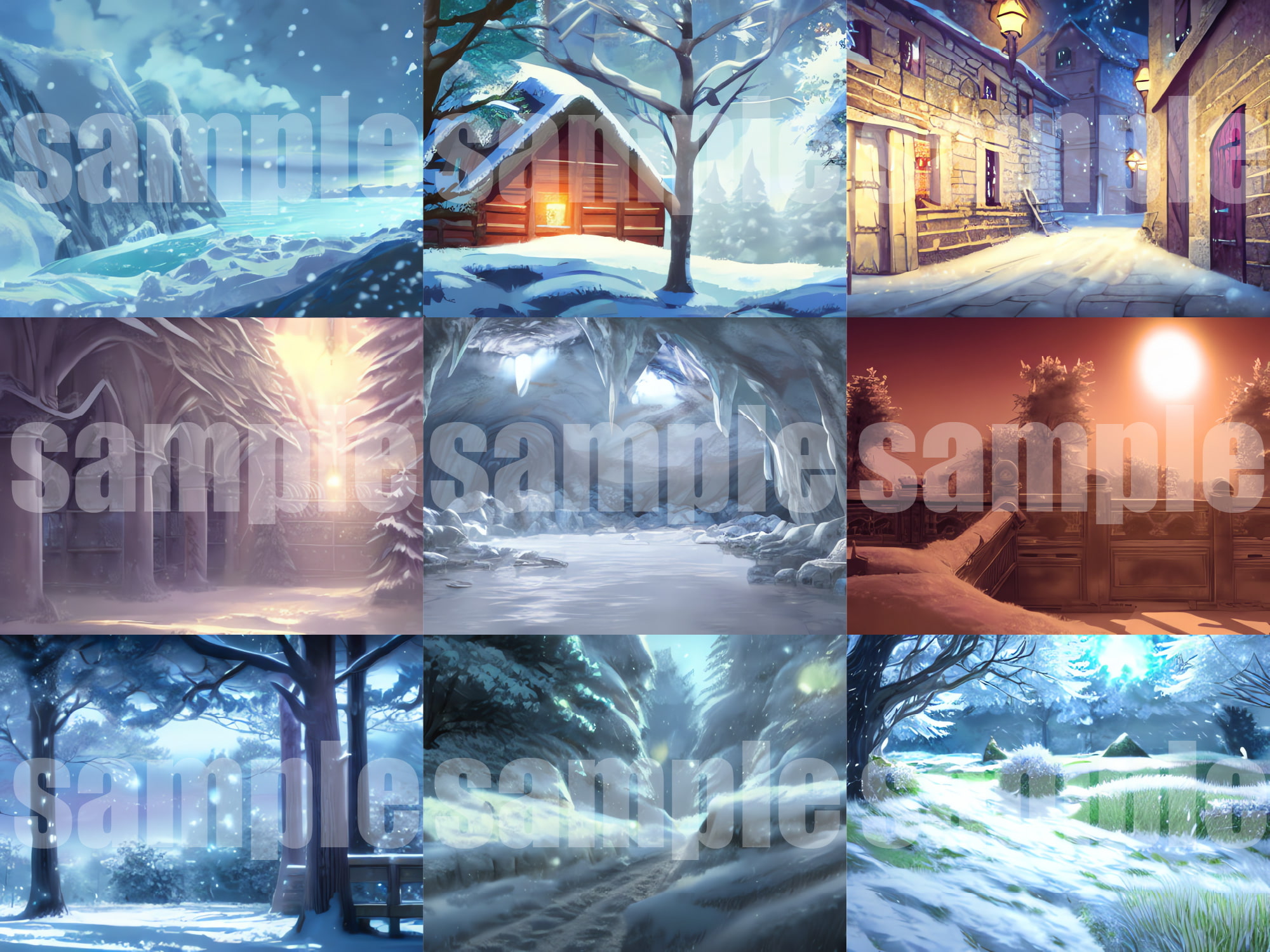 【雪国背景編】AI背景素材集