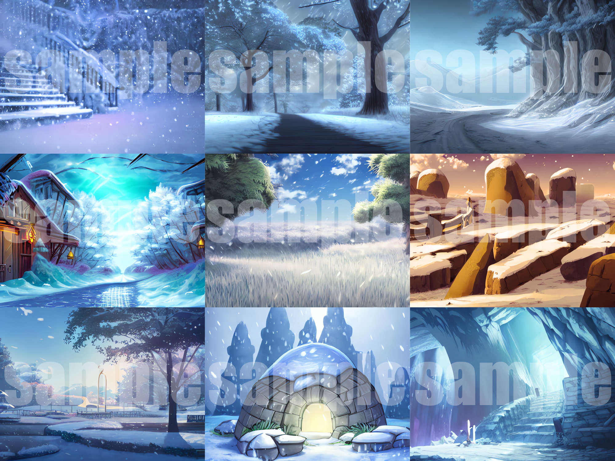 【雪国背景編】AI背景素材集