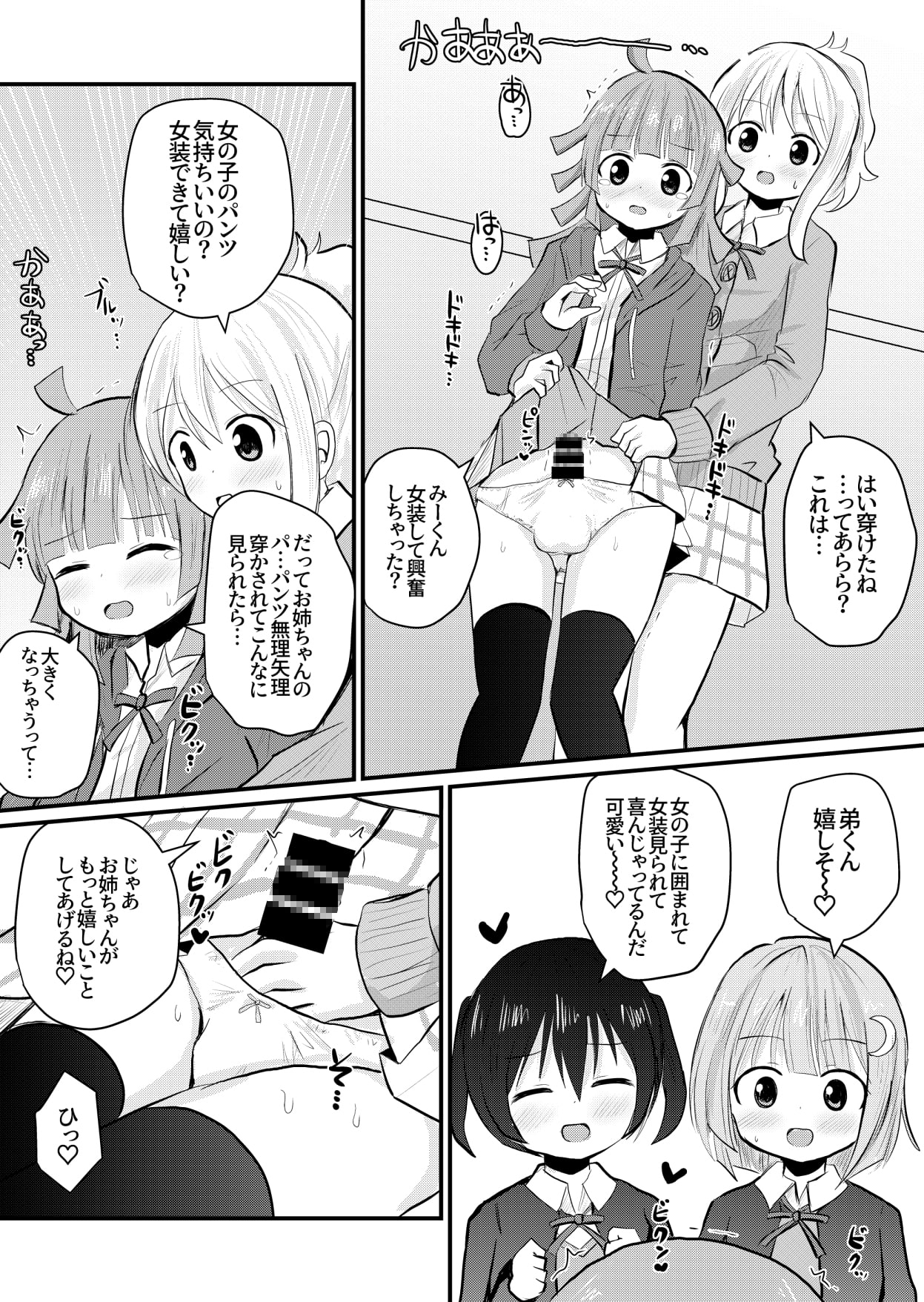 お姉ちゃん達に女装コスプレさせられて犯されちゃう弟くんの話