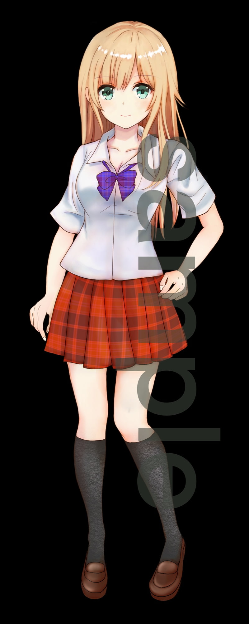 改・制服の女の子立ち絵1、2、3【表情9種類】